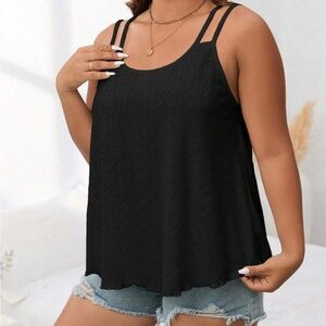 SHEIN Black Double Strap Tank Top